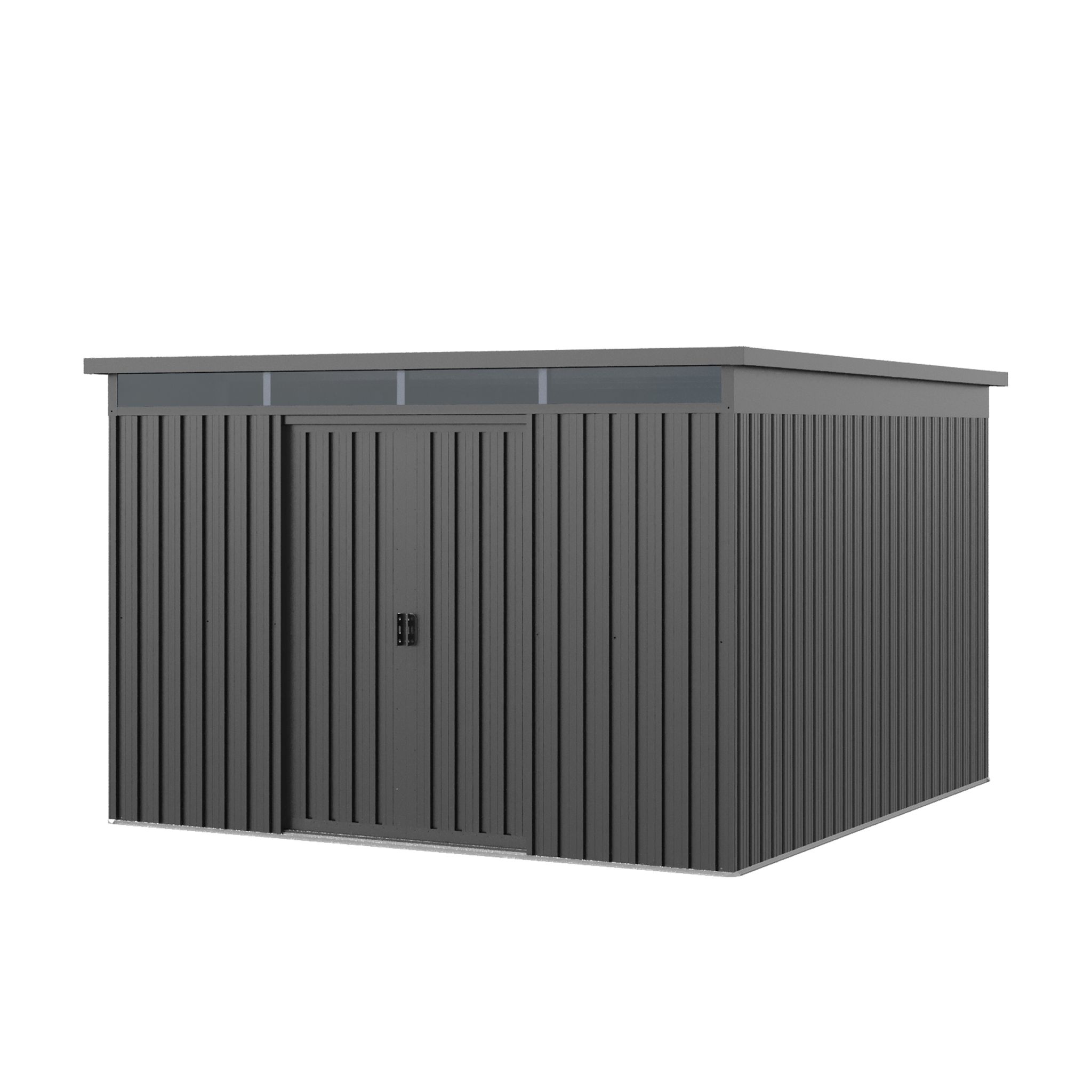 Gfp Primeyard Gerätehaus Metall Gartenhaus 260x280x200 Cm Geräteschuppen Schiebetür Grau