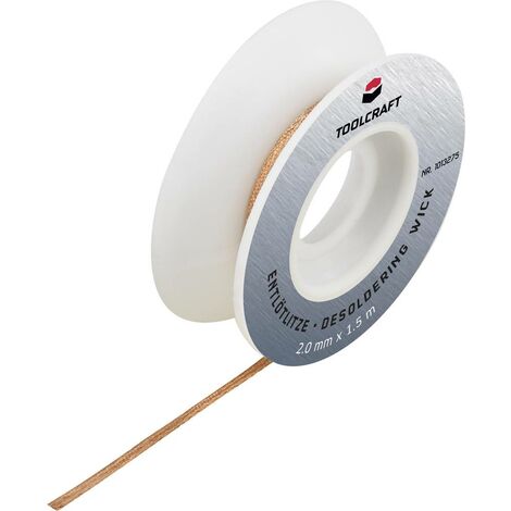 ZD-180 Entlötlitze Länge 1.5 m Breite 2.0 mm Flussmittel getränkt - Toolcraft