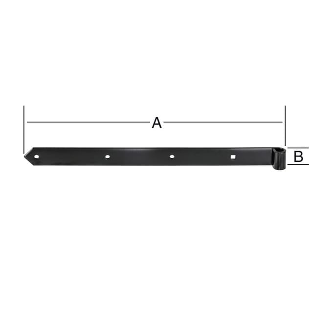 Vormann Ladenband für Torbeschlag Stahl 60 x 3,7 cm schwarz