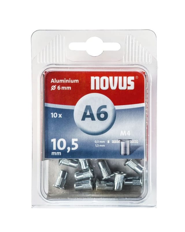 Alu Nietmuttern 4 x 10,5 (10 Stk) - Novus