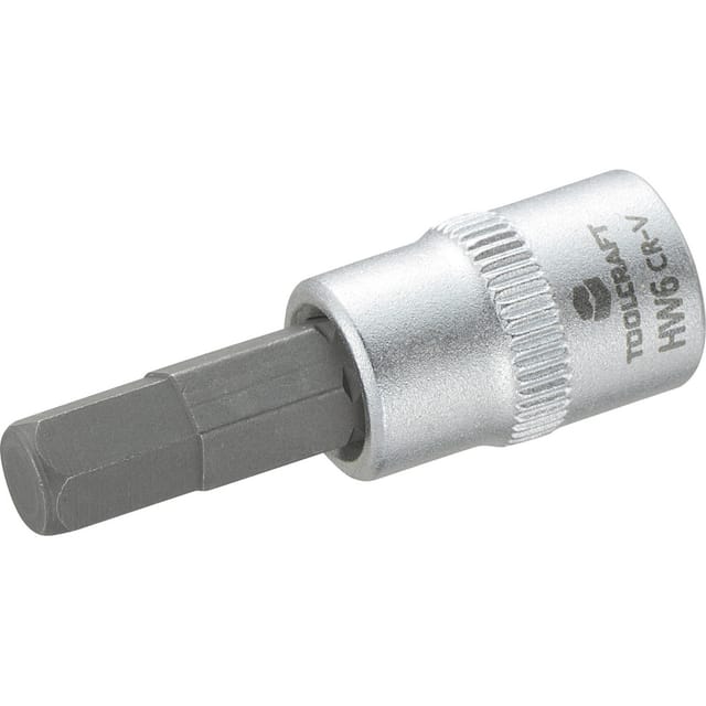 Toolcraft - 816071 Innen-Sechskant Steckschlüssel-Bit-Einsatz 6 mm 1/4' (6.3 mm)