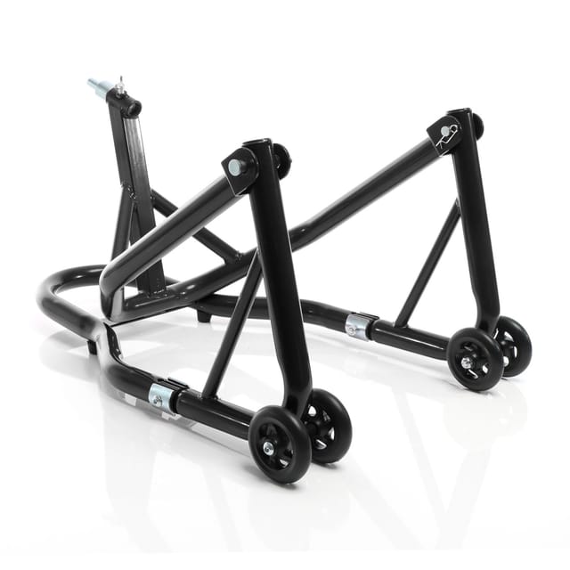 Xpotool - Lenkkopf-Montageständer 13-18 mm für Motorrad bis 250 kg inkl. 5 Adapter, Lenkkopfständer für Vorderrad, Motorradständer aus Stahl