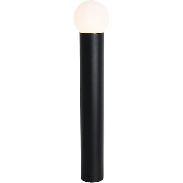 Stehende Außenleuchte schwarz mit Opalglas 80 cm IP44 - Huma