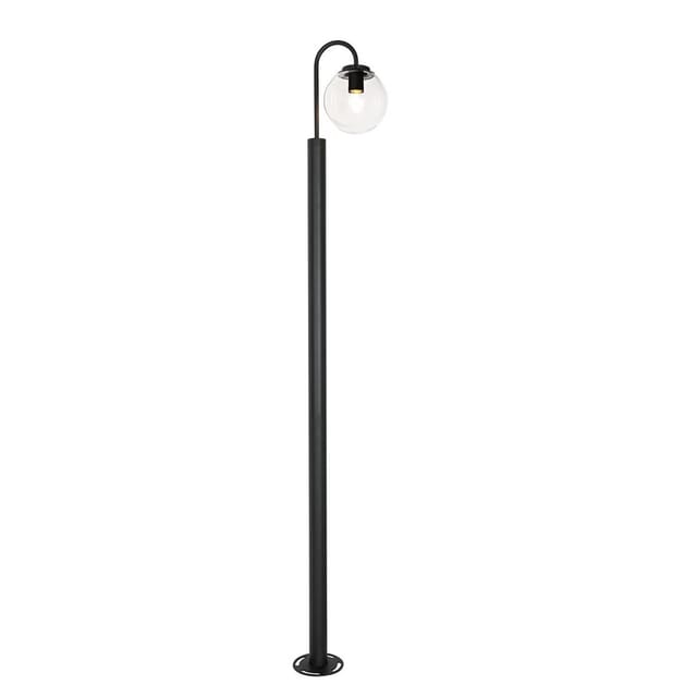 Qazqa - Moderne Laterne schwarz mit Klarglas 200 cm IP44 - Sfera