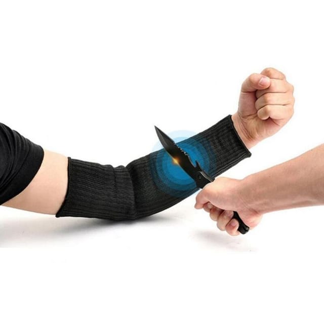 Ej.life - Schnittfeste Ärmel Handschuhe Kevlar Sleeve Armschutz Armschutz Sleeve Anti-Cut Schwarz,1 Paar Arm Guard Bracer Cut Resnt Hitzebeständige