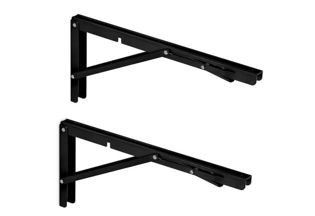 So-tech - 1 Paar Schwerlast-Klappkonsolen (400 x 175 mm, schwarz, Tragkraft bis 150 kg)