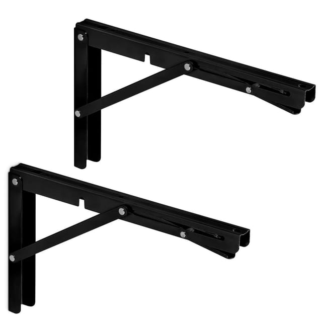 1 Paar Schwerlast-Klappkonsolen (300 x 175 mm, schwarz, Tragkraft bis 150 kg)