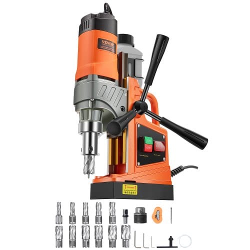 Mophorn - Vevor Profi Kernbohrmaschine Magnetbohrmaschine Magnetkraft 12500 N, 850 U/min 1450 W Magnetbohrmaschine 40 Mm Max. Bohrdurchmesser, Magnetkernbohrsystem Für Schiffsbau, Brückenbau Usw. Orange