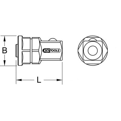 GEARplus Stecknuss-Adapter, 3/8'x1/2'