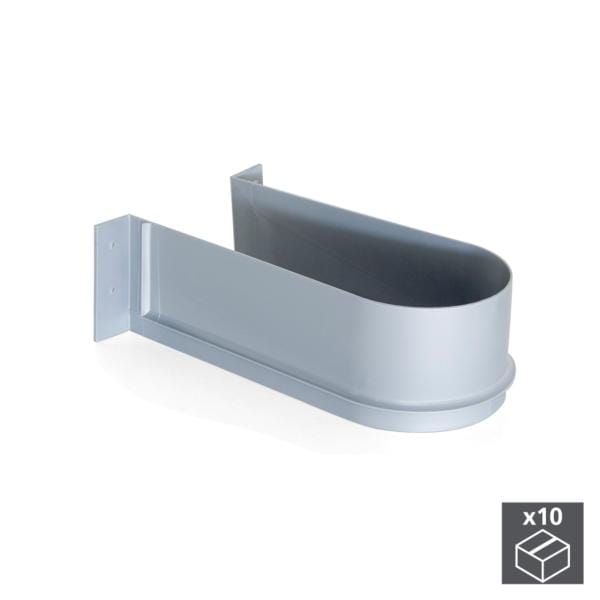Emuca - 10er Satz Siphonblende für die Badeschublade, gebogen, Kunststoff, Grau