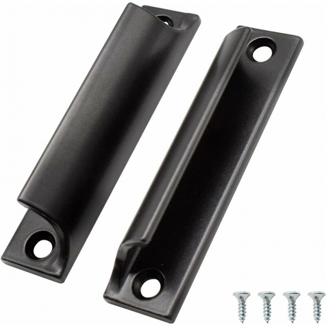 2 Stück Aluminium-Möbelgriff, schwarzer Griff für Küchenschränke, Schiebetüren