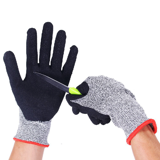 Ccykxa - Anti-Schnitt-Handschuh, Austernhandschuh, Edelstahl-Drahtgeflecht, Schutz der Stufe 5, geeignet für Arbeitshandschuhe für Austern,