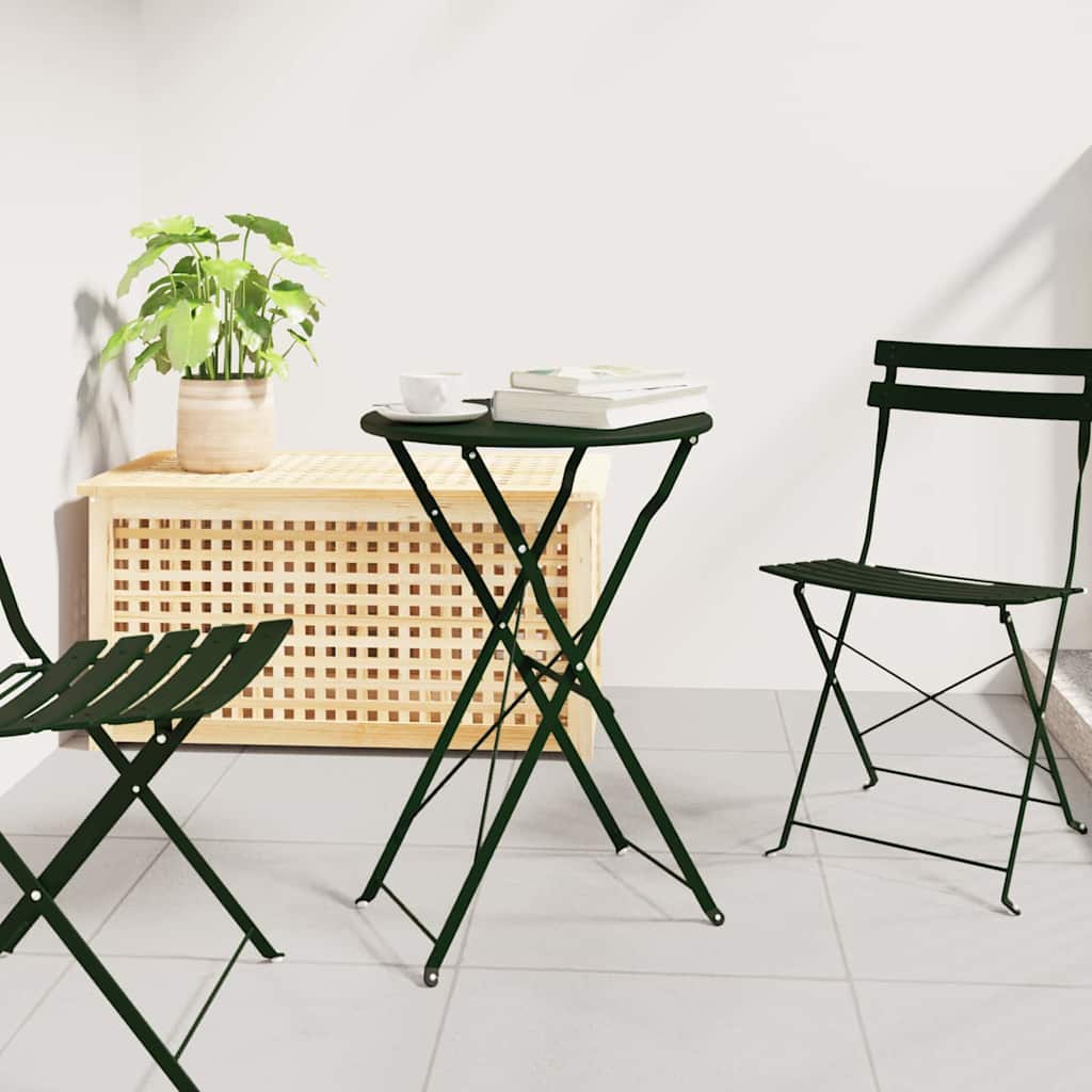 Bistrotisch Dunkelgrün Ø 50 X 71 Cm Pulverbeschichteter Stahl