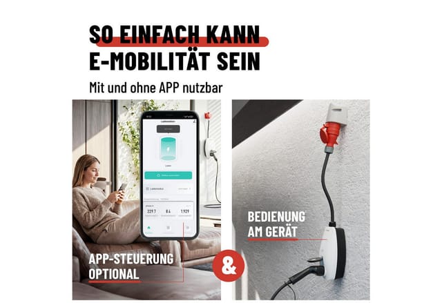 Wallbox Typ 2 Mode 3 16 a 11 kW App, rfid - Absina
