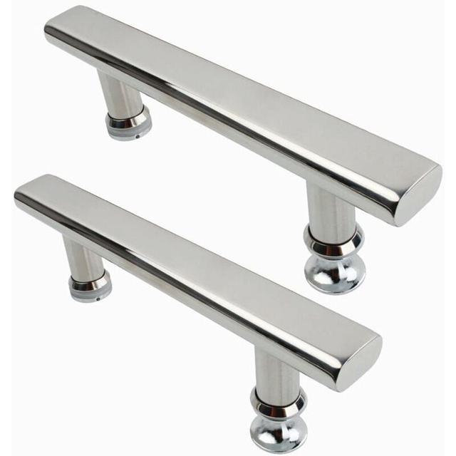 Cyslmuk - 2 Stück 145 mm Chrom-Edelstahl-Duschtürgriff für Badezimmer und Küche