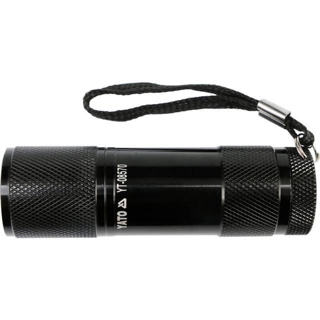Aluminium-taschenlampe, 9 led, schwarz YT-08570 Yato