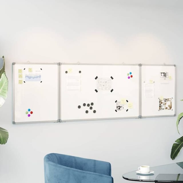 Magnetisches Whiteboard Klappbar 160x60x1,7 cm Aluminium Vidaxl