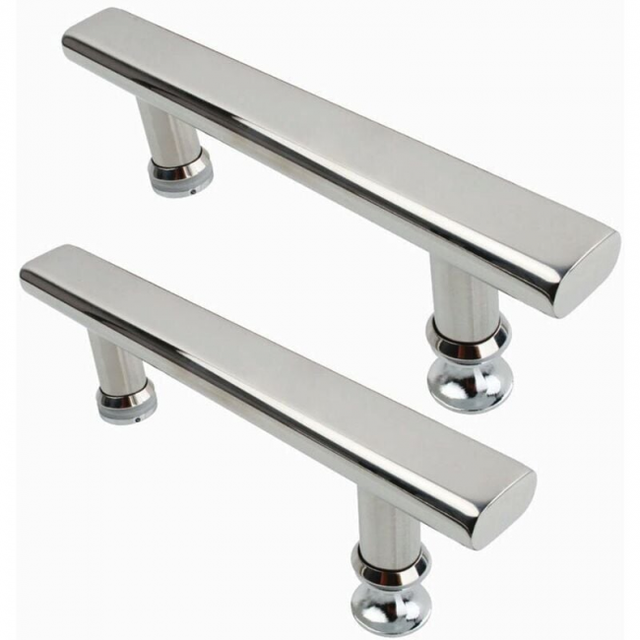 2x Duschtürgriff aus Chrom-Edelstahl, 145 mm, Türgriff für Küche und Bad