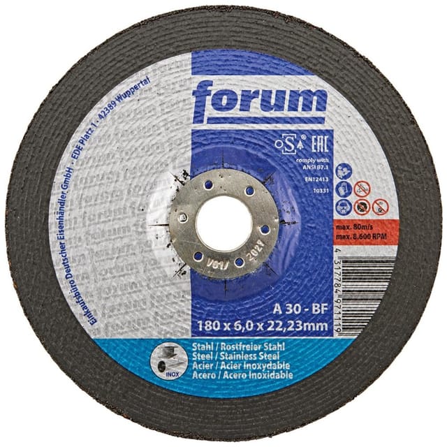 Forum Schruppscheibe Stahl/inox180 X 6 Mm, T42 Gekröpft