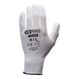 Mikro-Feinstrickhandschuhe-weiß, 9, 12 Paar