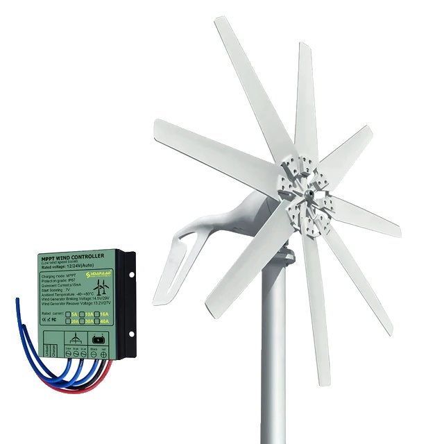 Windkraftanlage Mit Hybrid-mppt-regler, Kleine Horizontale 1000-w-windkraftanlage Mit Lcd-b-controller, 1000w-b, 12 V