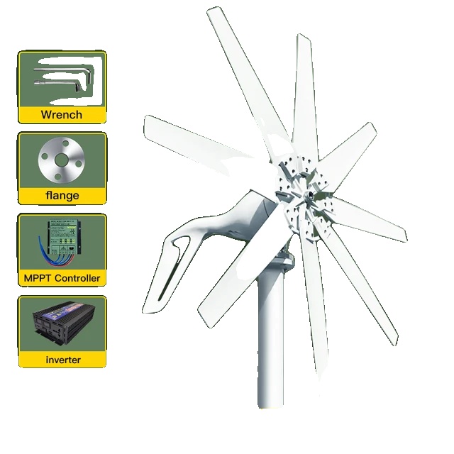Hocheffizienter Windkraftgenerator Mit 3000 W Leistung, Kompatibel Mit 48 V Spannung, Inklusive Mppt-regler.