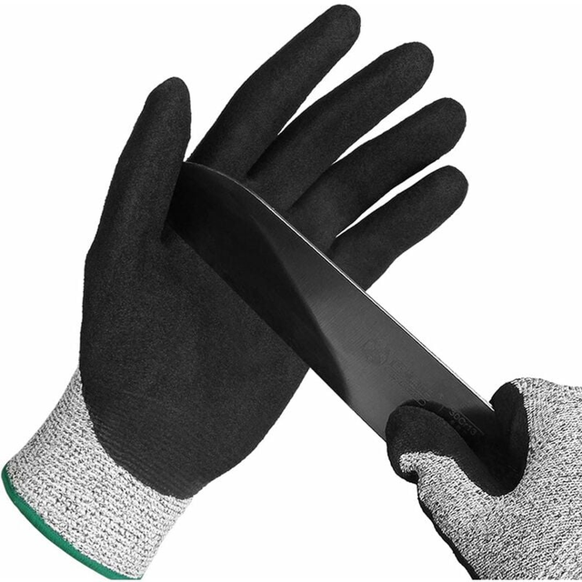Cyslmuk - Schnittfeste Handschuhe, Schutzhandschuhe der Stufe 5, aus Edelstahlgeflecht, geeignet für Arbeitshandschuhe zum Austernarbeiten,