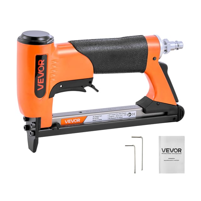Vevor Druckluftnagler, Drucklufttacker Für Feindrahtklammern Der Serie 50, 12,8 Mm Krone, 6-16 Mm Länge, Max. 110 Stk. Druckluft Nagelpistole Für Polsterarbeiten, Holzarbeiten, Heimwerkerprojekte
