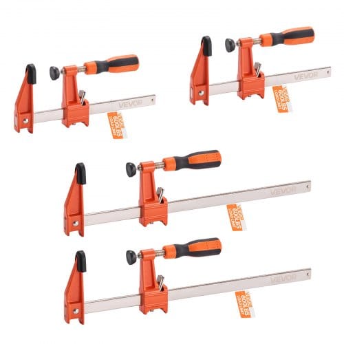 Vevor Stangenklemmen Für Holzbearbeitung 4 Stk. (15,24 / 30,48 Cm) Öffnung, Feststellbare F-klemme Mit 272 Kg Belastungsgrenze, 63,5 Mm Tiefe, Gusseisen & Kohlenstoffstahl, Metallbearbeitung