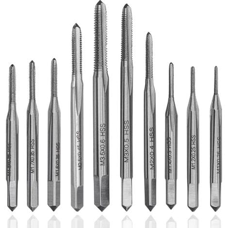Set Mit 10 Mini-hss-gewindebohrern (metrisch) Für Mikrogewindeschneiden, Präzises Gewindeschneiden Für Heimwerker Und Reparaturen