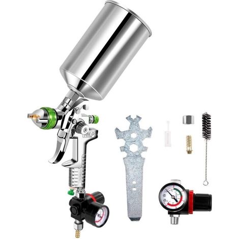Vtizikl 1000ml Farbspritzpistole Mit 2,5mm Hvlp-düse, Mini-airbrush-sprühgerät Mit Druckregler