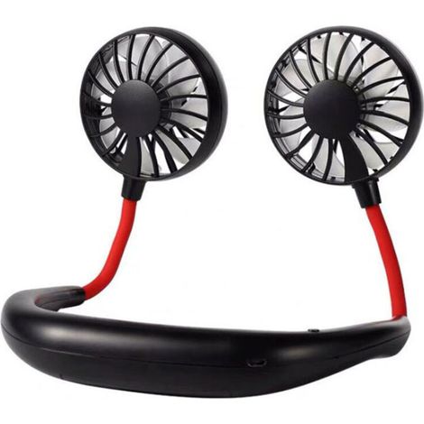 Mini-nackenventilator, Tragbar, Usb-frei, Wiederaufladbar, Tischventilator, Halsventilator Mit Zwei Windköpfen, 3 Geschwindigkeitsstufen, Led-licht Für Reisen, Sport Und Outdoor-aktivitäten