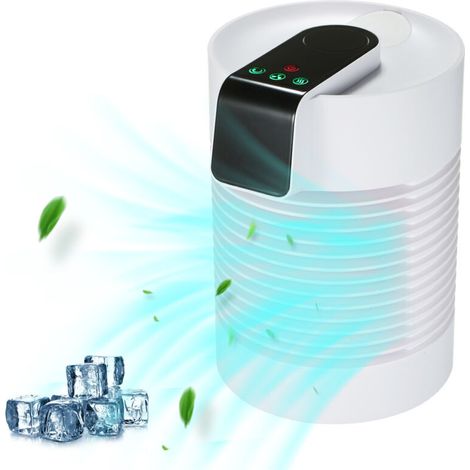 Tragbarer Luftkühler Und Ultraschall-luftbefeuchter Mit Touch-bedienung, Mini-klimaanlage, Um 360 Grad Drehbarer Tischluftbefeuchter Mit Reinigungsfilter