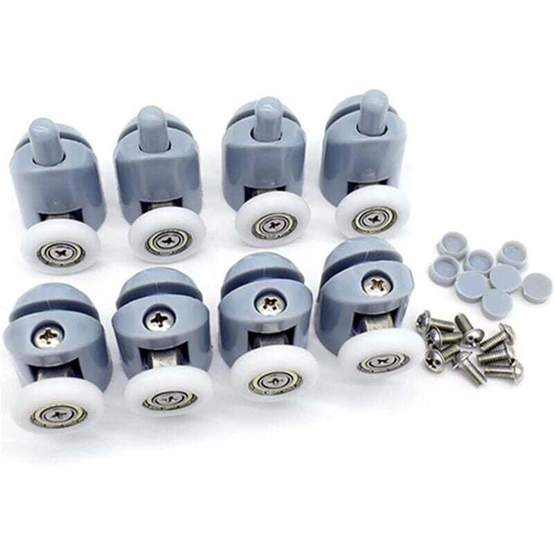 Befestigungsset Für Duschabtrennung Und -tür – 8er-set Duschabtrennungsrollen – Ersatzteile Für Duschabtrennungen – 4 Obere Rollen + 4 Untere Rollen – 23 Mm