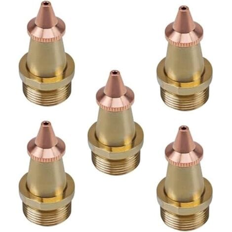Satz Mit 5 M16 H35 Kupferlötdüsen Für Drahtvorschubgeräte, 1,5 Mm Öffnung, Messing- Und Kupferkonstruktion, Kompatibel Mit M16 X 35 Mm Gewinden