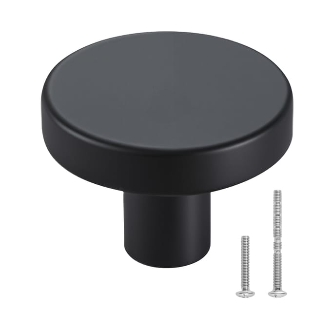 Vevor Möbelknöpfe, 10er-pack, 32 Mm, Schrankknöpfe Aus Schwarzer Zinklegierung, Massive Küchenknöpfe, Schubladenknöpfe Mit Schrauben Für Badezimmer, Schränke, Schubladen, Küche