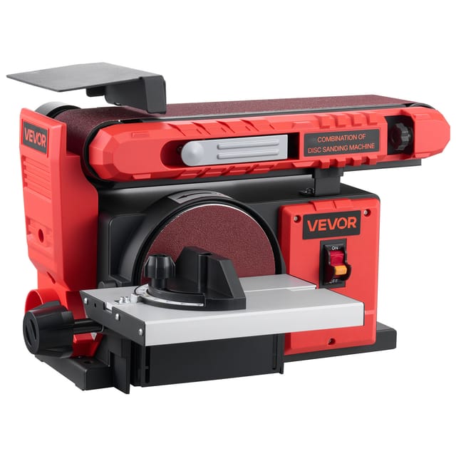 VEVOR Band-Tellerschleifer 400 W, 152,4 mm Tellerschleifer & 101,6x914,4 mm Bandschleifer, mit 0-45° verstellbarem Arbeitstisch &