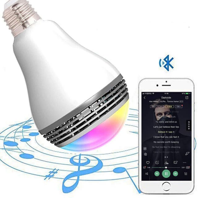 Bluetooth Led-glühbirne 12w E27 – Integrierter Lautsprecher – App-steuerung – Rgb Mehrfarben – Musik- Und Ambient-licht