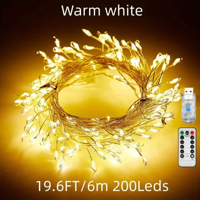 Led-sternschnuppengirlande Mit Acht Blinkmodi, Fernbedienung Und Timer Für Die Weihnachtliche Fenster- Und Gartendekoration