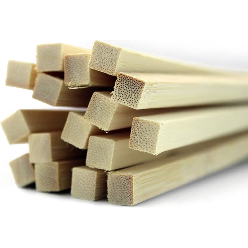 Packung Mit 50 Quadratischen Bambusstäben Aus Naturholz Für Bastelarbeiten, Extra Lange Holzleisten, Rundstäbe/bambusrundstäbe Für Diy-projekte, 5 X 5 X 300 Mm
