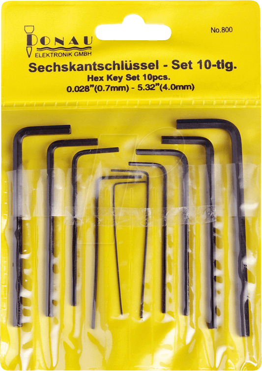 Donau Elektronik - Innen-Sechskant Winkelschraubendreher-Set 0.028 Zoll, 0.035 Zoll, 0.05 Zoll, 1/16