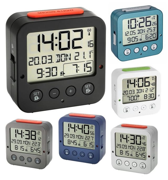 Tfa 60.2528.02 Bingo weiß Funk Wecker mit Temperatur