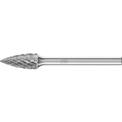 Hartmetall Hochleistungsfrässtift allround Spitzbogen spg Ø06x13mm Schaft-Ø 3mm universal grob - Pferd