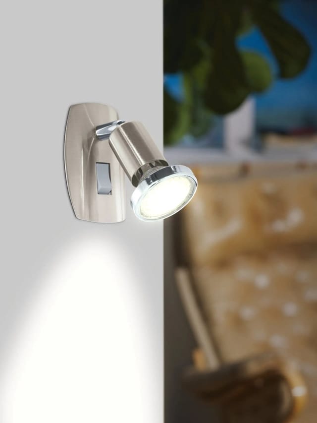 Eglo Steckerleuchte Mini 4 flexibel GU10 2,8 W nickel-matt warmweiß