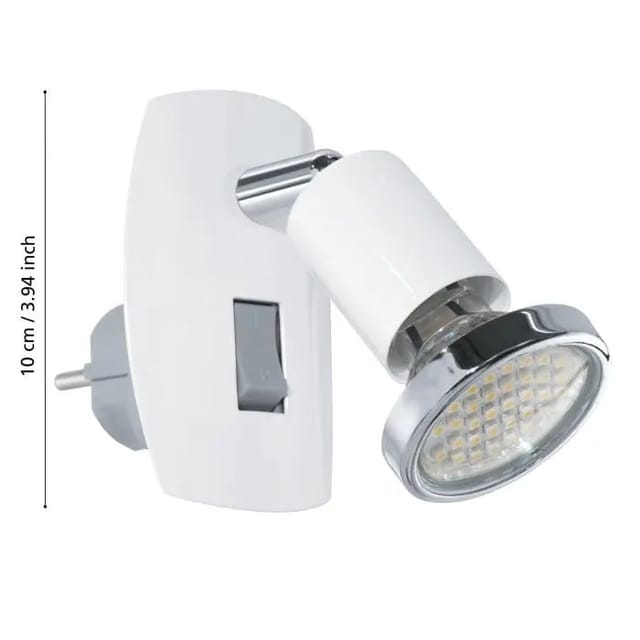 Eglo - Leuchten led Steckdosenspot Steckerleuchte mini 4 weiss, chrom