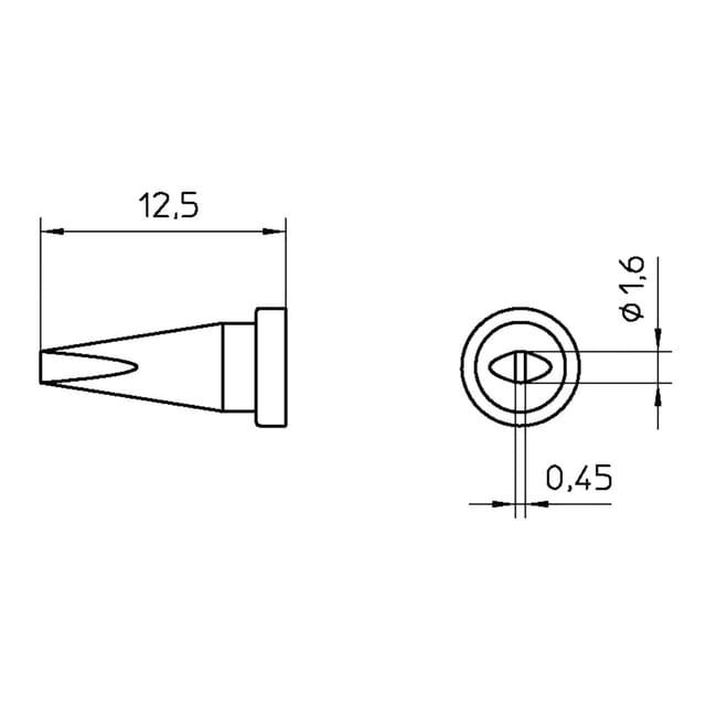 Weller LT ASL Lötspitze Meißelform Spitzen-Größe 0.45 mm Spitzen-Länge 13 mm Inhalt 1 St.