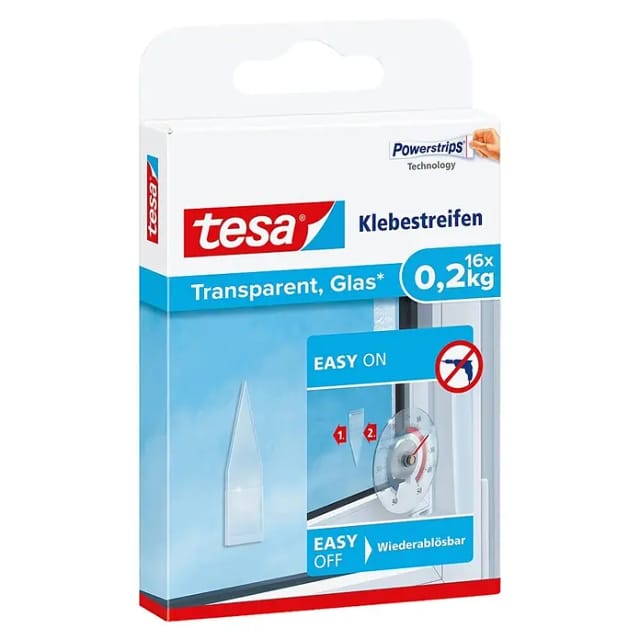 Klebestreifen Traglast 200 g, 16 Stück Klebepads - Tesa