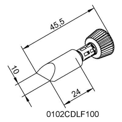 Ersa - 0102CDLF100C/SB Lötspitze Meißelform Spitzen-Größe 10 mm Spitzen-Länge 45 mm Inhalt 1 St.