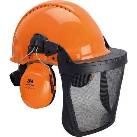 3M Waldarbeiterhelm orange mit Visier G3000M 3MO315C