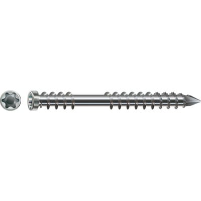 SPAX Terrassenschraube, 5 x 70 mm, 100 Stück, Fixiergewinde, Zylinderkopf, T-STAR plus T25, CUT-Spitze - 0537000500703